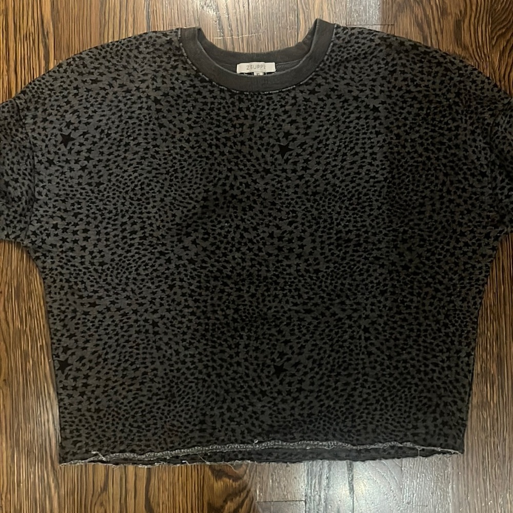 Z Supply Gray Sweatshirt/Long Sleeve with Black Stars